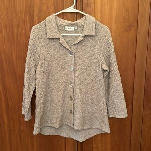 Habitat Small light Grey Crinkle Collared Blouse